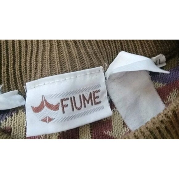 Fiume Sweater Pullover Ribbed Long Sleeve Geometric Aztec XL Vintage Pattern - Picture 4 of 8